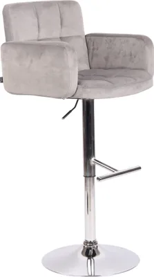 Produktbild von Barhocker HLO-CP326 Samt chrom  grau