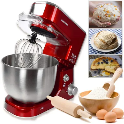 Immagine prodotto di Syntrox Germania Robot da cucina Impastatrice Impastatrice, vasca in acciaio inox, 5 litri "rosso"
