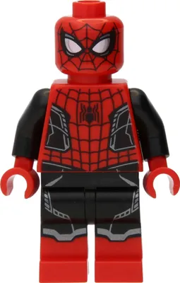 A LEGO minifigure of Spider-Man from the movie 'No Way Home'.