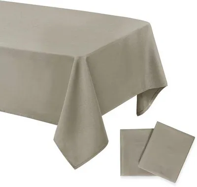 Produktbild von Taupe Tischdecke 2er-Pack, 140x240cm, wasserabweisend, waschbar, für Esszimmer, Garten, Party