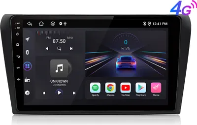 Obrázok produktu pre 9 Zoll 4+64G Autoradio Carplay Andriod Auto für Mazda 3 2003-2009 Android13 SWC RDS GPS Bluetooth 4G sim FM 8kern