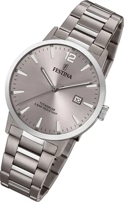 Produktbild von Festina Herren Uhr Klassik F20435/2 Titan Analog Armband-Uhr silber UF20435/2