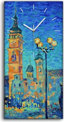 Produktbild von Dekor Leinwand Uhr Wandbilder Geräuschlos Kunstdruck 30x60 Alt Stadt - weiße Hände