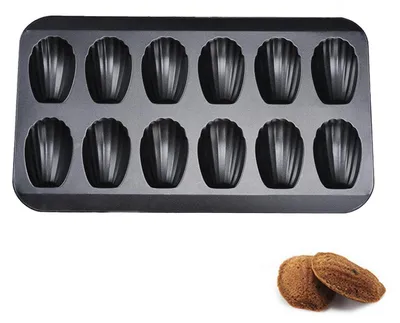 Immagine prodotto di Stampo per muffin a forma di conchiglia, Acciaio al carbonio, nero, con rivestimento antiaderente