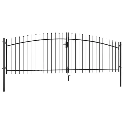 Zdjęcie produktu dla vidaXL Dwuskrzydłowa brama ogrodowa z grotami 400 x 150 cm