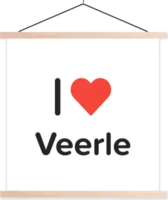 Produktbild von MuchoWow® Textilposter Ich liebe - Veerle - Mädchen 40x40 cm mit holzfarbenen Rahmen - Posterleiste