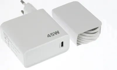 Produktbild von Hakai 45W Super-Schnell-Ladegerät für Xiaomi Redmi Note 11, 11S + 1m Typ-C Kabel 3A Netzteil 3000mAh weiß Typ-C Adapter Quick-Charge Travel-Charger + Hakai Pad