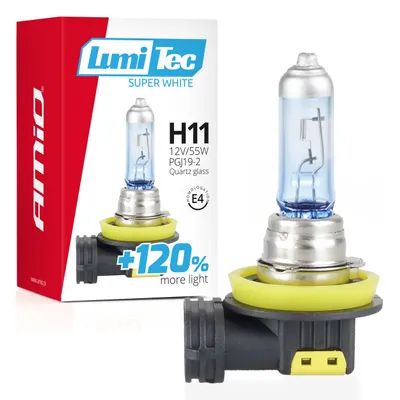 Obrázok produktu pre AMiO Halogénová žiarovka H11 12V 55W LumiTec SuperWhite +120%