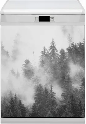 Produktbild von Magnete Küche Magnetmatte Magnet für Spülmaschine Abwaschbar Dekor 60x70 cm - Nebliger Wald