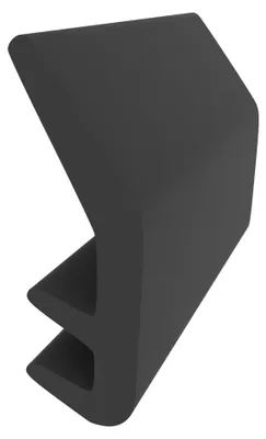 Produktbild von Dachfensterdichtung für Velux Dachflächenfenster - Schwarz - 10 cm Muster - 18 mm Höhe - Dichtprofil für den unteren Fensterbereich