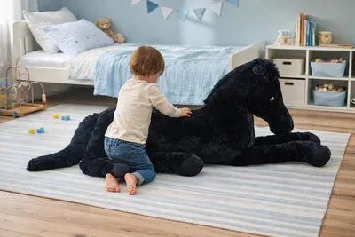 Produktbild von Sweety Toys 10998 XXL Kuscheltier Pferd Plüschpferd liegend Blacky 160 cm