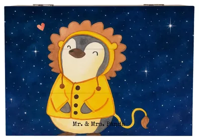 Produktbild von Mr. & Mrs. Panda Geschenkbox Löwe Astrologie Design 22 x 15 cm - Weiß - Geschenk, Sternzeichen, Geburtstagsgeschenk, Schatzkiste, fotobox, Kiste, Tierkreiszeichen, Box