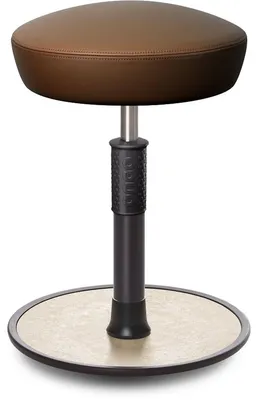 Produktbild von Sitz- Stehhocker Free Regular Hutsitz Boxmark Leder Braun schwarz /cremeweiß.