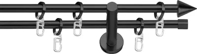 Produktbild von SN Deco - Innenlaufgarnitur Pisa, 16 mm, 2-Lauf, schwarz, 400 cm (4x200 cm inkl. Verbinder)