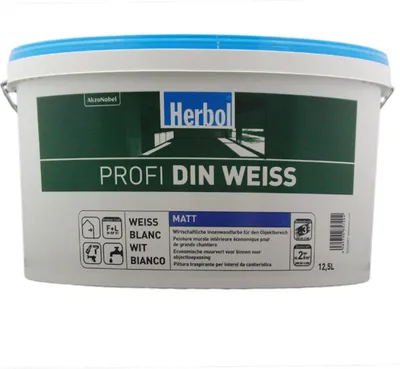 Produktbild von Herbol Profi DIN Weiss Innenwandfarbe 12.5 Liter 2,80€/LITER