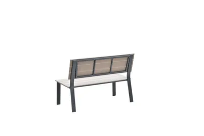 Produktbild von Garden Impressions Parkbank Jondal Vironwood, Carbon Black/Hell Teak, 125 cm Länge, 42,5 cm Sitzhöhe, Pulverbeschichtung, pflegeleicht, als Essbank nutzbar