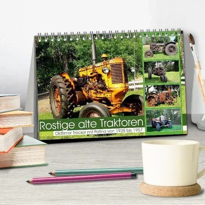 Produktbild von Rostige alte Traktoren (Tischkalender 2026 DIN A5 quer), CALVENDO Monatskalender