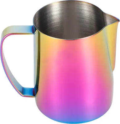 Zdjęcie produktu dla Kubek do spieniania mleka ze stali nierdzewnej 304 z uchwytem do Latte ArtColorful Purple 350ml