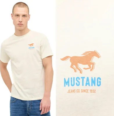 Produktbild von MUSTANG Herren, T-Shirt AUSTIN, S, Beige, sport, tshirt, shirt