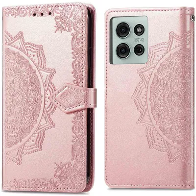 Imagen del producto de Funda libro Mandala para Motorola Moto G75 5G - Oro rosado