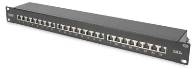 Immagine prodotto di Pannello patch DIGITUS 1U 24 porte Cat6a schermate nero