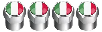 Produktbild von Ventilkappen mit italienischer Flagge, Aluminiumlegierung, für Auto, Motorrad, Fahrrad