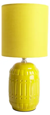Image de Lampe de table, céramique textile, jaune, H 30 cm