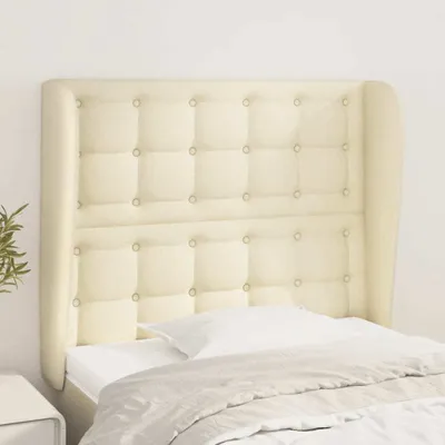 Produktbild von The Living Store Kopfteil mit Ohren Creme 103x23x118/128 cm Kunstleder