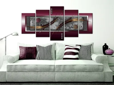 Produktbild von Akustikbild Abstrakt 200x100 cm Bilder Hochleistungsschallabsorber Schallschutz Vlies Leinwand Akustikdämmung 5 tlg Wandbild Raumakustik Schalldämmung 020101-148