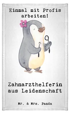 Produktbild von Mr. & Mrs. Panda Handtuch Zahnarzthelferin Leidenschaft - Weiß - Geschenk, Klein, gäste wc, Frotteetuch, Gästetuch, badezimmer
