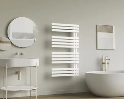 Produktbild von Rotheigner Designheizkörper SQUARE 1060 x 600 mm weiß Anschluss Einseitig unten Heizkörper drehbar