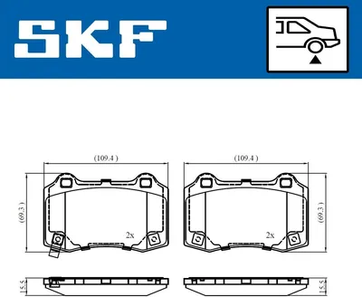 Produktbild von SKF Bremsbeläge Satz Hinten Bremsklötze für JEEP GRAND CHEROKEE IV (WK, WK2) VKBP 90849 A