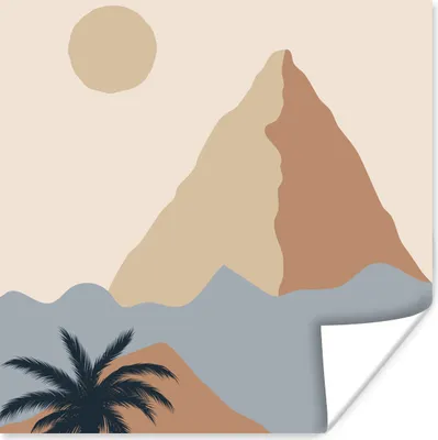 Produktbild von MuchoWow® Poster Pastell - Illustration - Pyramide 100x100 cm - Babyzimmer