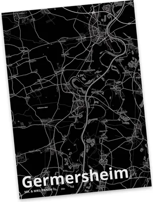 Produktbild von Mr. & Mrs. Panda Postkarte Germersheim - Geschenk, Stadt, kunstkarte, Grußkarte, Dorf Karte Landkarte Map Stadtplan, Fotokarte, Ansichtskarten, Postkarten