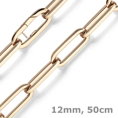 Produktbild von 12mm Paper Clip Weit-Anker Kette Collier Halskette aus 585 Gold Rotgold 50cm
