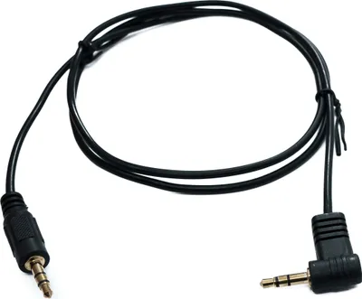 Zdjęcie produktu dla SYSTEM-S Kabel audio jack 100 cm 3,5 mm TRS wtyczka do wtyczki kątowej AUX czarny