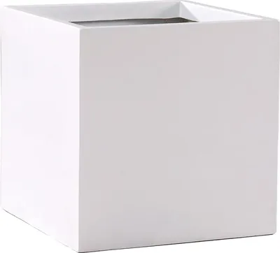 Immagine prodotto di Vaso da fiori BLOCK in fibra di vetro bianco 50x50x50 cm