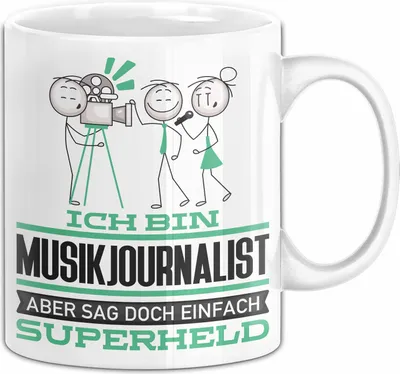 Produktbild von Musikjournalist Geschenk Tasse Ich Bin Musikjournalist Aber Sag Doch Einfach Superheld Lustige Geschenkdiee für Musikjournalist Kaffee-Becher (Weiß)