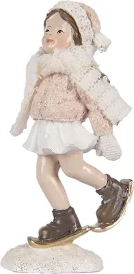 Produktbild von Clayre & Eef Dekorationsfigur Kind 4x3x10 cm Rosa Kunststoff