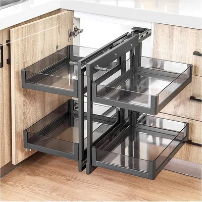 Produktbild von Ausziehbarer Eckschrank mit 4 Körben für mehr Stauraum und besseren Zugang in der Küche