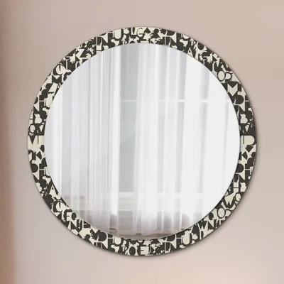 Produktbild von Ø100cm Modern Spiegel - Wandspiegel Wandmontage- Schlafzimmer - abstrakt Typografie