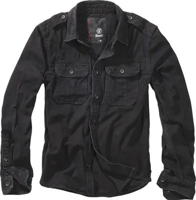 Produktbild von Brandit Vintage Longsleeve Hemd, schwarz, 4XL