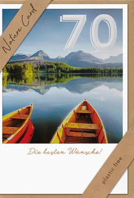 Produktbild von Nature Card Geburtstagskarte zum 70. Geburtstag, See- und Bergmotiv