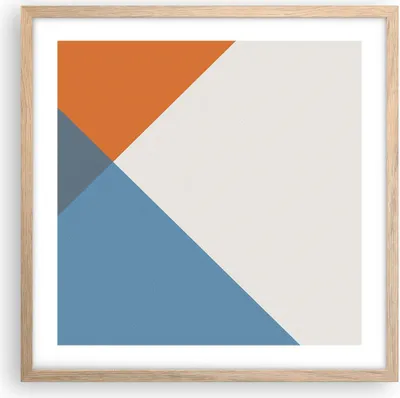Produktbild von Gerahmtes Poster - Rahmen in heller Eiche - Vier die Farben Abstraktion - 50x50 cm - Wand Bild - Wanddeko - Wandbilder - Wandposter - Bilderrahmen - Bilder - Kunstdruck - Wandbild - P2NAC50x50-4234