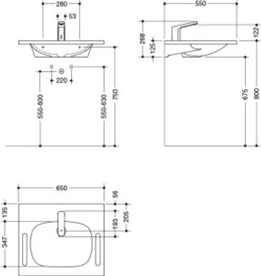 Produktbild von HEWI 950.19.034 Produktset WT u. Armatur,