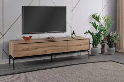 Produktbild von Wohnzimmer RTV Lowboard TV Ständer Braun Holz Sideboard Tisch Modern