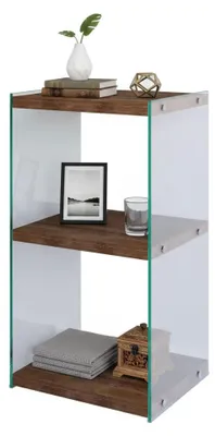 Produktbild von Bücherregal Dpersic, Büroregal, Mobiler Buchhalter, Bücherbrett, 40x35h80 cm, Nussbaum