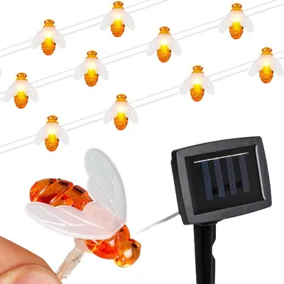 Produktbild von Solar-Lichterkette für den Garten, 2 + 3,8 m, Bienen, 20 LED, warmweiß