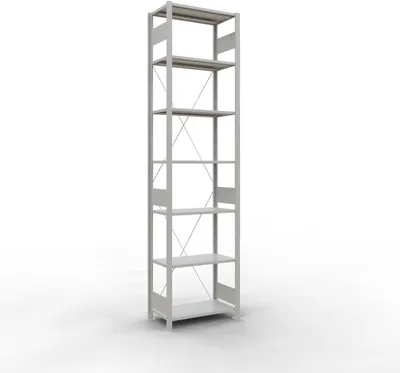 Produktbild von Schulte Fachbodenregal MULTIplus150 Stecksystem | Grundregal | HxBxT 300x75x40cm | 7 Ebenen | Fachlast 150kg | Lichtgrau