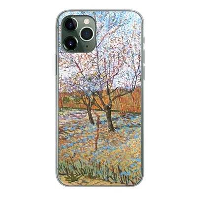 Produktbild von MuchoWow® Handyhülle Schutzhülle Hülle für iPhone 11 Pro Blühender Pfirsichbaum - Vincent van Gogh Silikon Softcase Handy Hülle - Handy